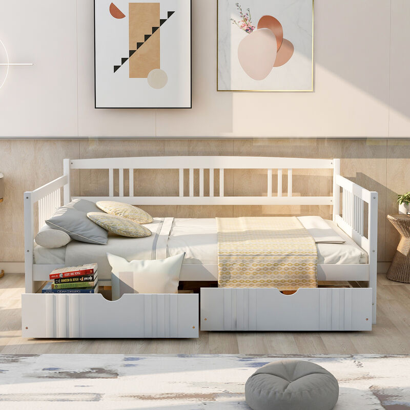 Merax Daybed Wood Bed with 2 Drawers