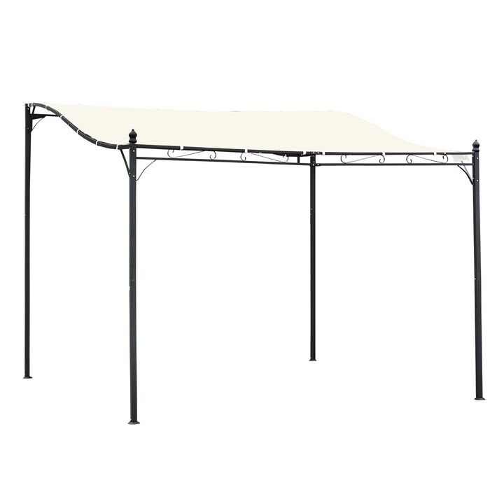 Ivory Backyard Retreat: 10x10 Weather-Resistant Metal Pergola Gazebo