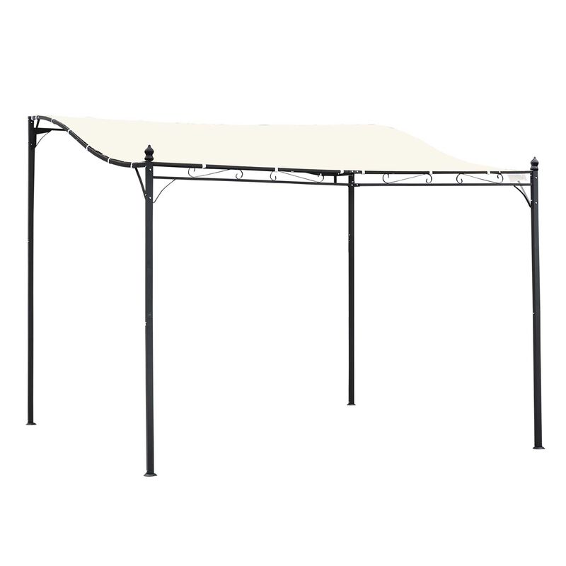 Ivory Backyard Retreat: 10x10 Weather-Resistant Metal Pergola Gazebo
