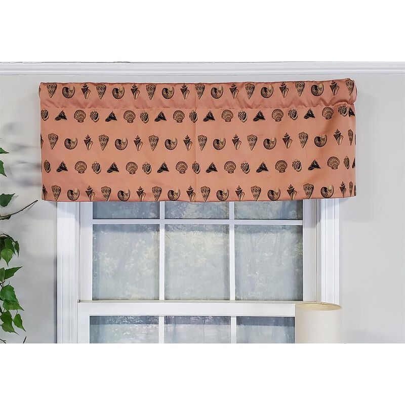 RLF Home Modern Design Classic Seascape Tailored Style Window Valance 50" x 17" Peach