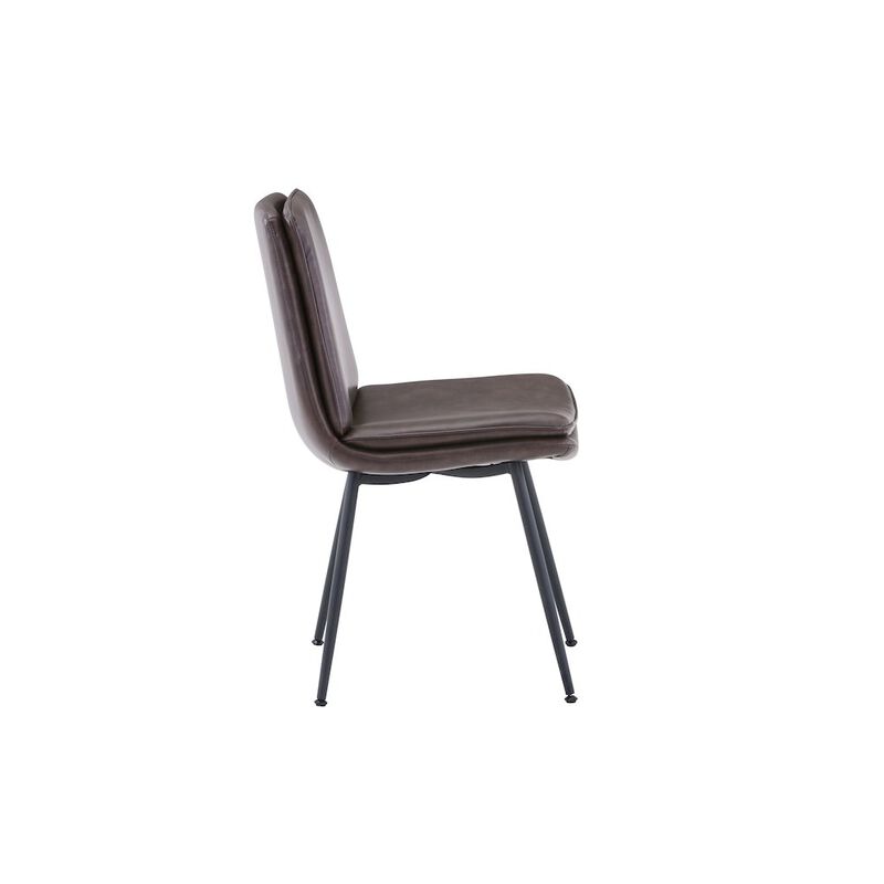 Jofran Draper Mid-Century Modern Upholstered Faux Leather Dining Chair (Set of 4)