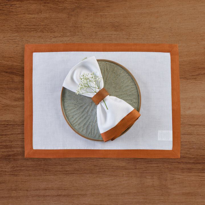 Solino Home 100% Pure Linen Placemats 14 x 19 Inch Set of 4 | Classic