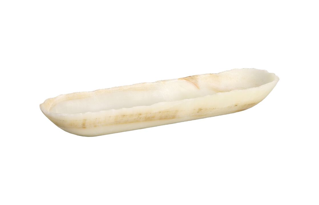 Onyx Canoe White Bowl