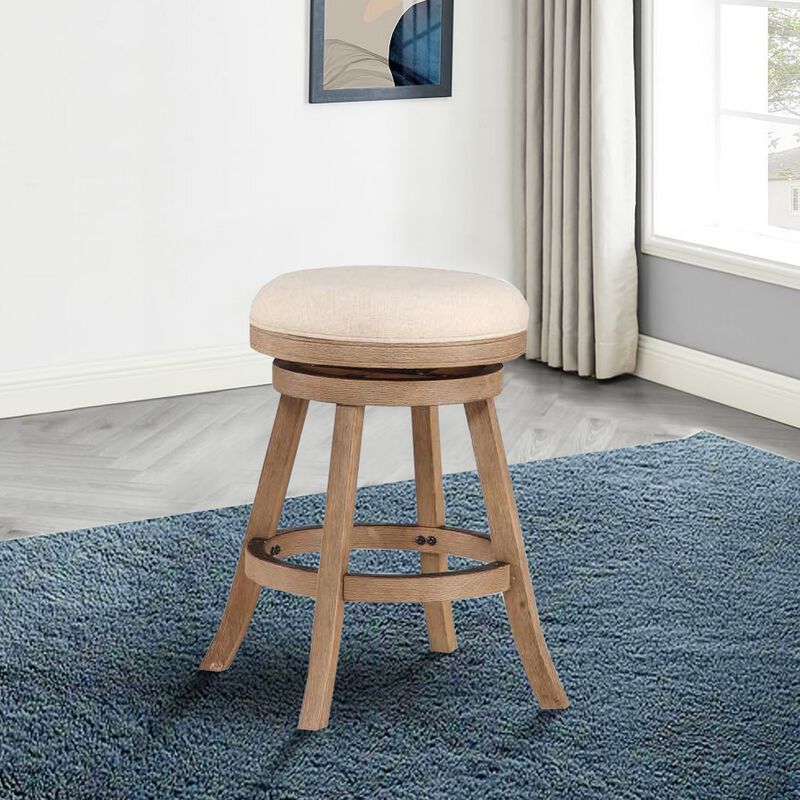 Liam Wood Counter Stool, Swivel Seat, High Density Foam Cushion