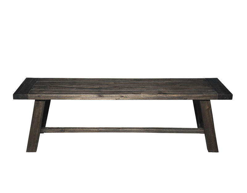 Transitional Style Bench In Acacia Wood Gray-Benzara