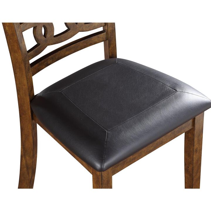 New Classic Furniture Furniture Gia Faux Leather Dining Chairs in Brown (Set of 2)