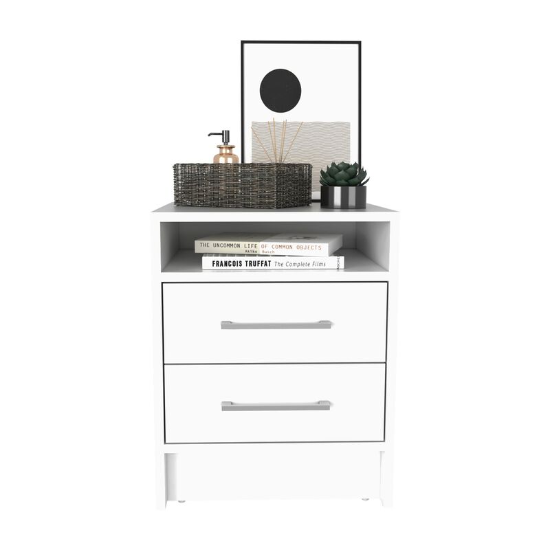 Leyva Nightstand 23.6" H, with 2 Drawers and 1 Shelf, Black