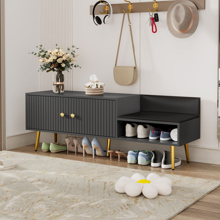 Modern Shoe Storage Bench Cabinet