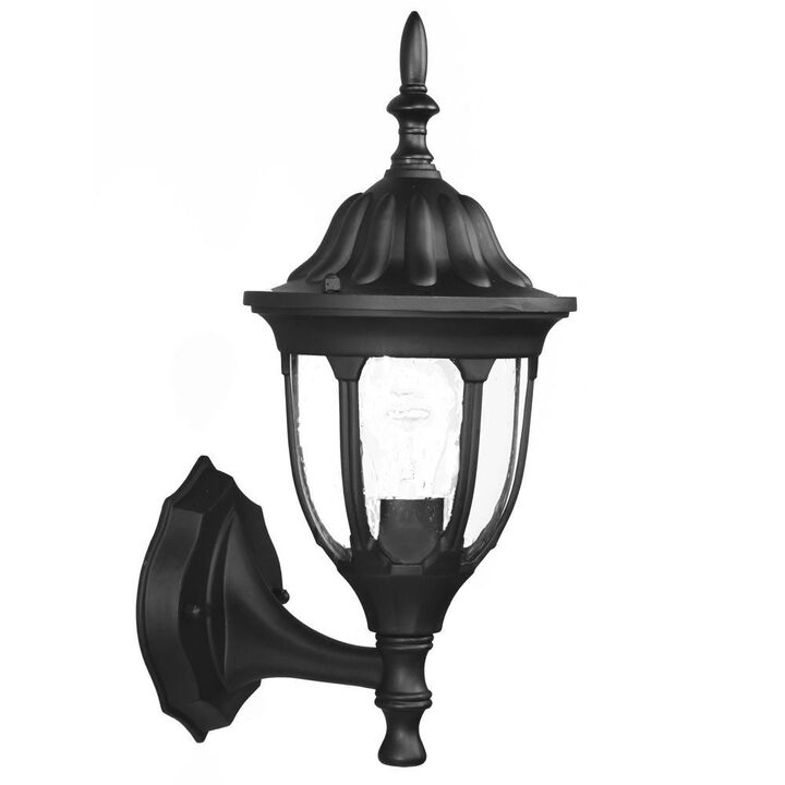 Hivvago Matte Black Clear Glass Swing Arm Wall Light