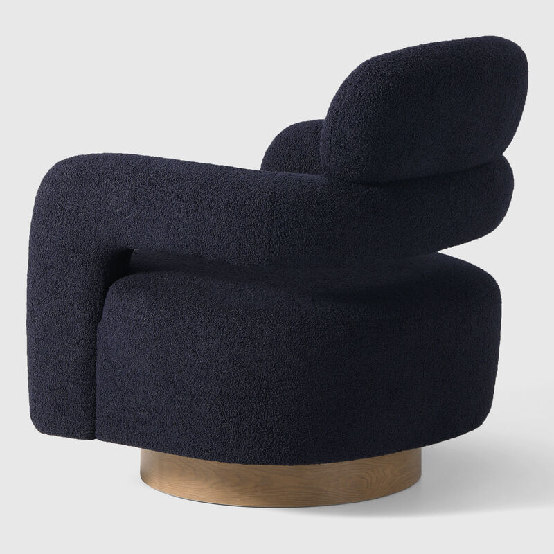 WestinTrends Mid-Century Modern Sherpa Swivel Barrel Accent Chair