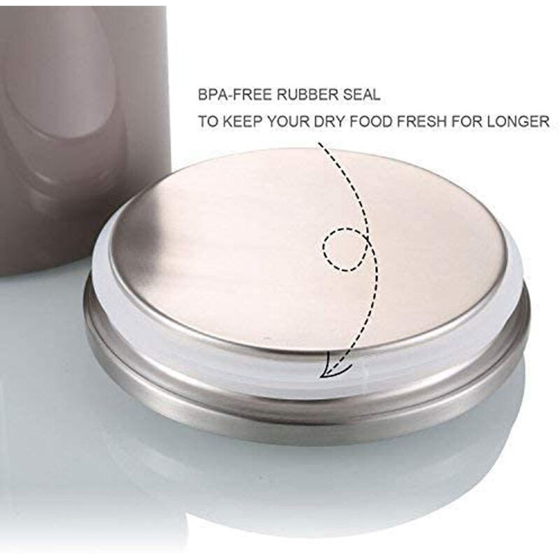 3-Piece Stainless Steel Sealed Canister Set for Kitchen Storage - See-Through Design for Easy Viewing (8oz, 12oz, 16oz, Brown)