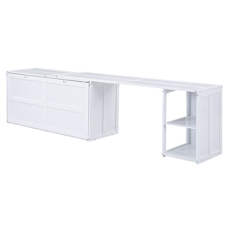 Wall Bed with Swiveling Desk Multi-Functional Murphy Bed for Small Spaces