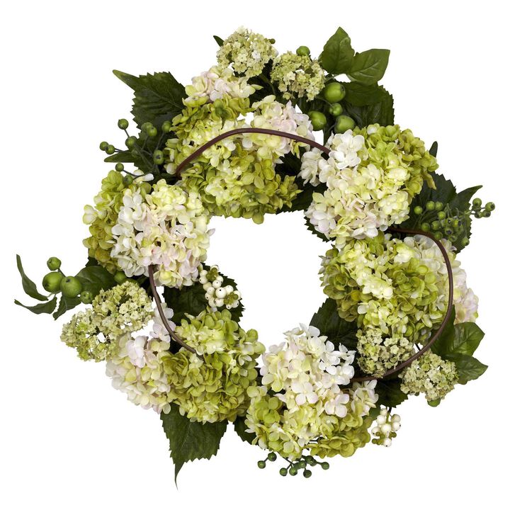 Nearly Natural 22-in Hydrangea Wreath Nearly Natural 22-in Hydrangea Wreath