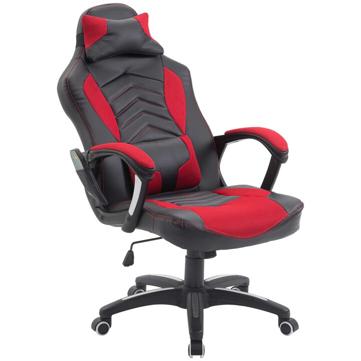 Office Ergomomic Heated Vibrating Massage Chair PU Leather  Swivel Computer Seat