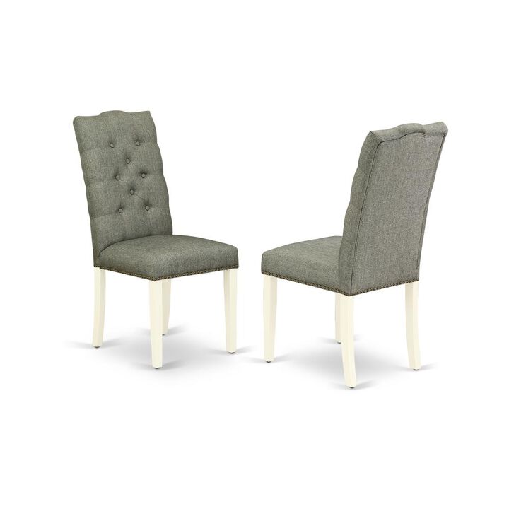 East West Furniture Dining Room Set Linen White, AVEL7-LWH-07