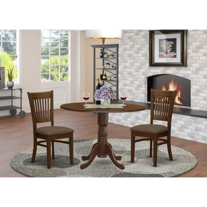 East West Furniture DLVA3-ESP-C 3 Pc2-drop-leaf Dining Table and 2 Dining Chairs