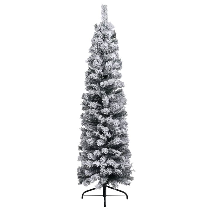 vidaXL Slim Artificial Christmas Tree with LEDs&Ball Set Green 59.1"