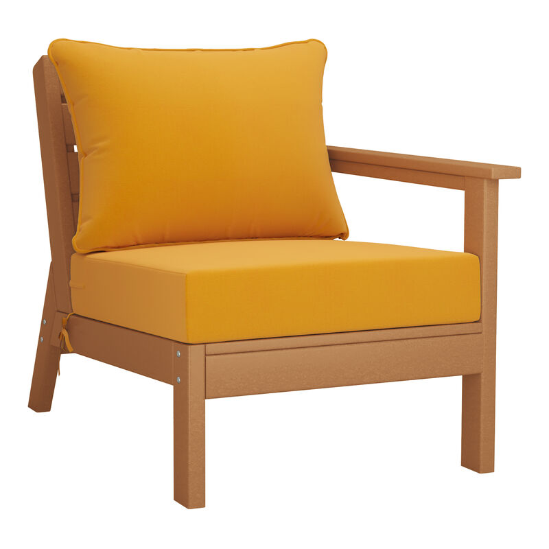 WestinTrends Outdoor Patio HDPE Sectional Sofa with Patio Cushions