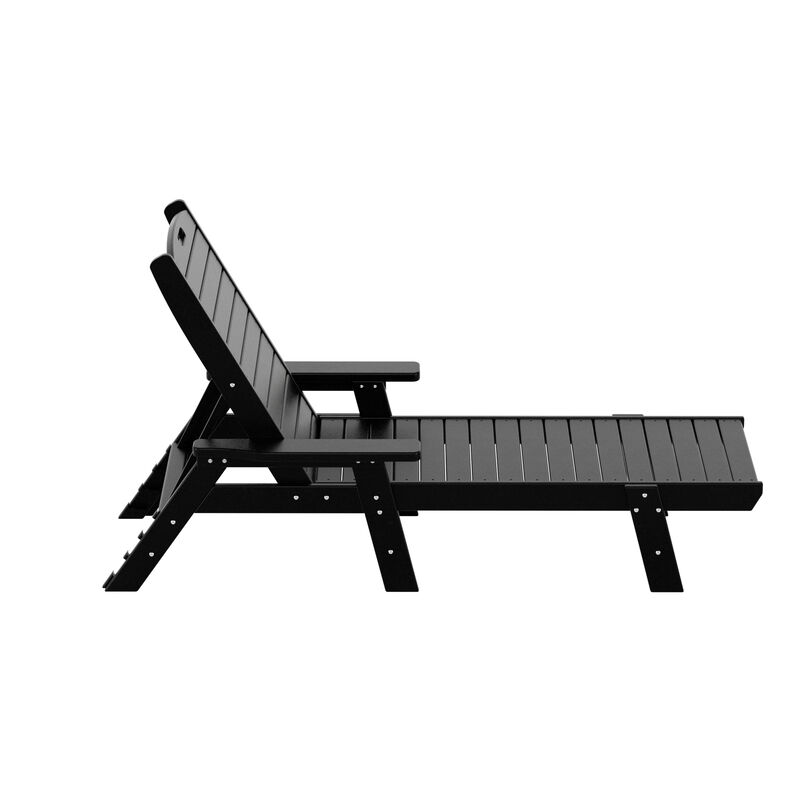 WestinTrends Adirondack Outdoor Chaise Lounge with Side Table Set