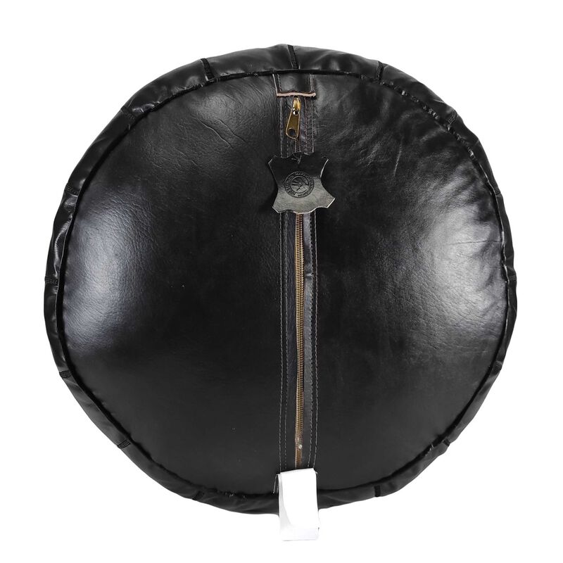 Handmade Moroccan Ottoman, Genuine Leather Pouf