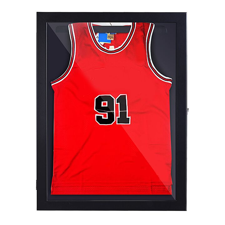Memorabilia Showcase: 32"x24" Black Acrylic Sports Jersey Display Case