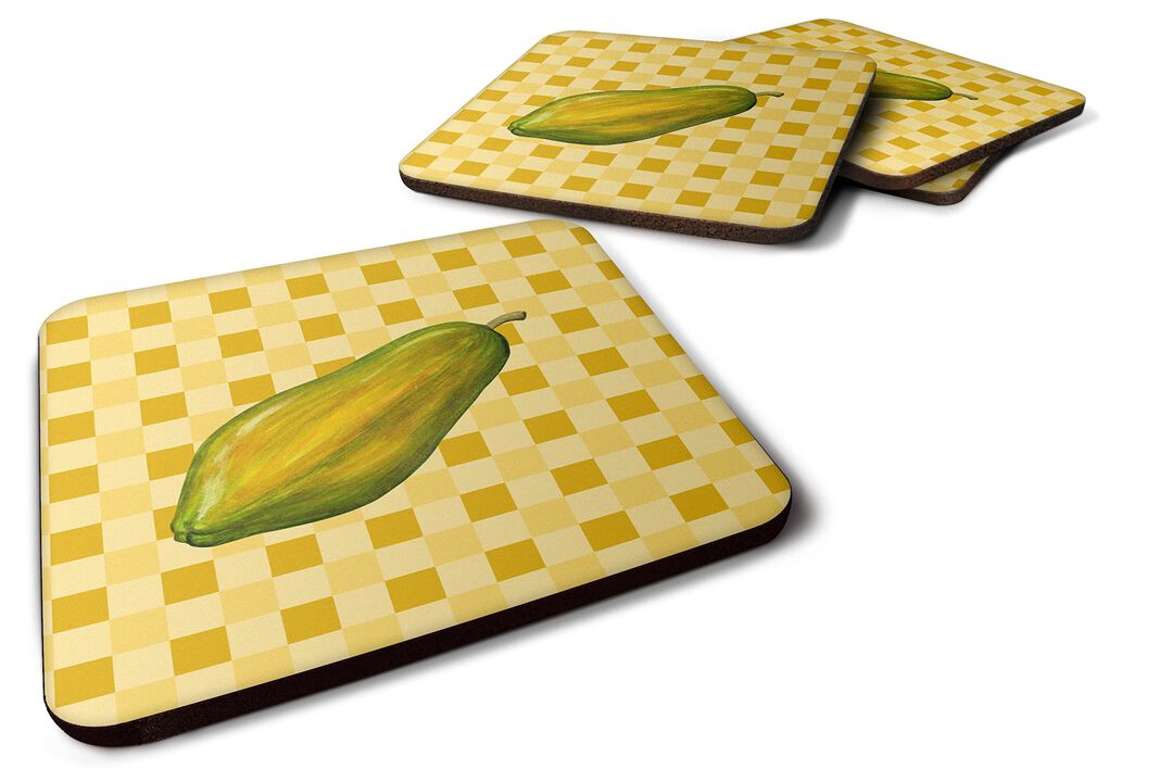 Caroline's Treasures Whole Papaya on Basketweave Decorative coasters, 3.5, Multicolor