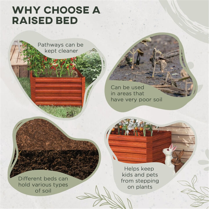 Sturdy Wooden Flower Planter Box for Patio and Backyard