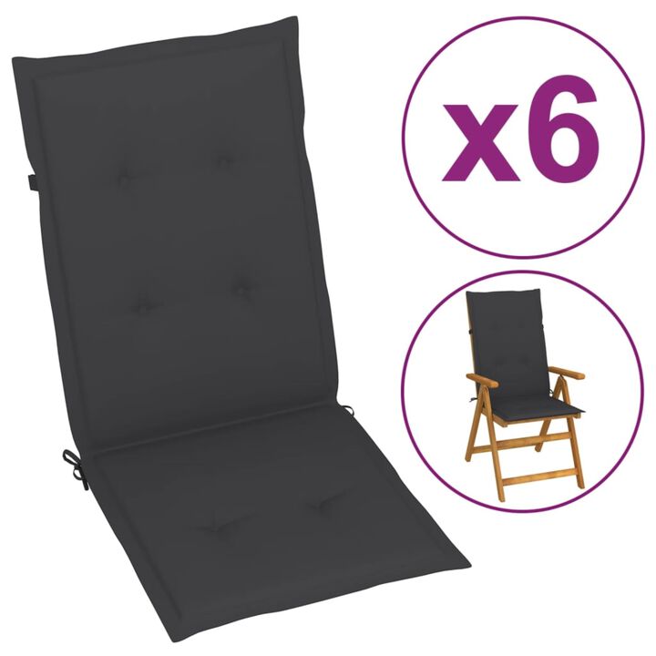 vidaXL Garden Chair Cushions 6 pcs Anthracite 47.2"x19.7"x1.6"