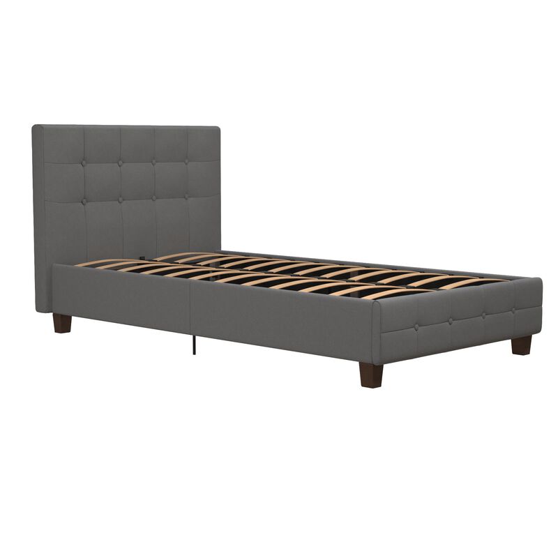 Ryder Black Linen Upholstered Bed