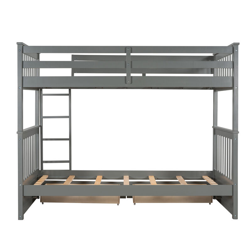 Merax Bunk Bed with Ladders and 2 Storage Drawers