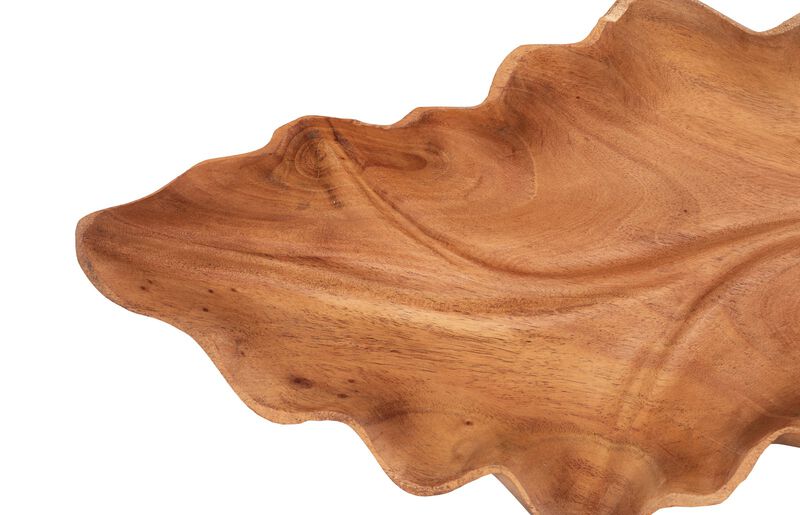 Carved Leaf Sculpture on Stand