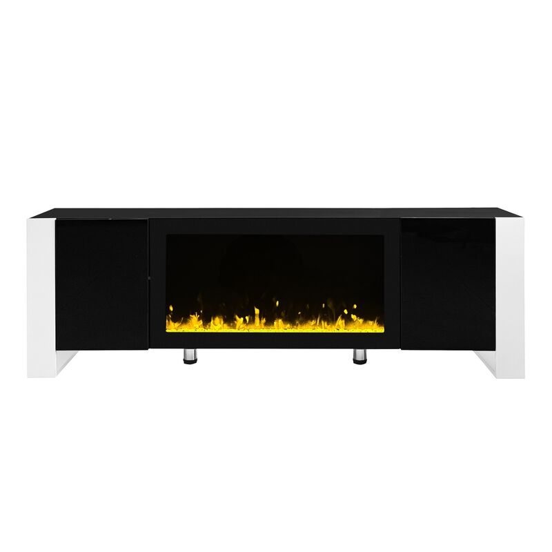 Merax Modern TV Stand with Non-heating Electric Fireplace
