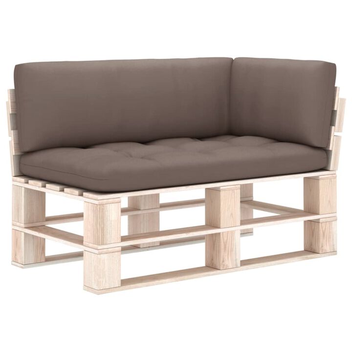 vidaXL Pallet Sofa Cushions 3 pcs Taupe