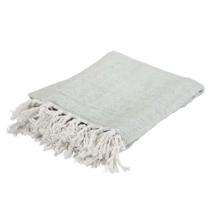 Light Gray/Ivory 50" x 60" Throw Blanket