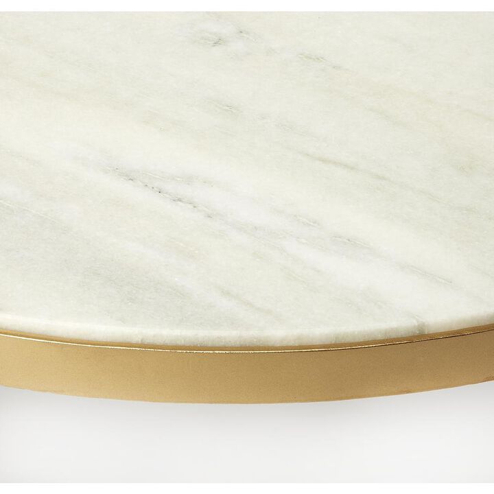 White Marble Round Coffee Table, Belen Kox