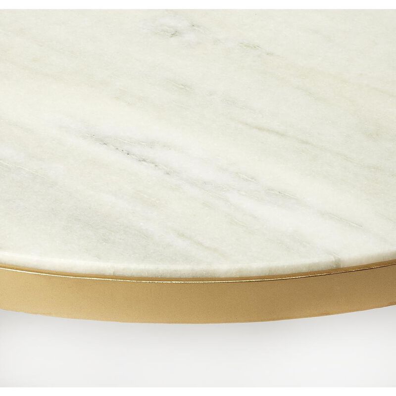 White Marble Round Coffee Table, Belen Kox