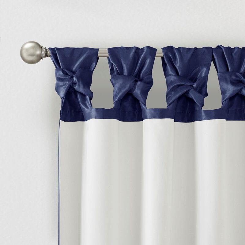 Gracie Mills Elroy Twist Tab Lined Faux Silk Window Curtain Panel - 50x108"