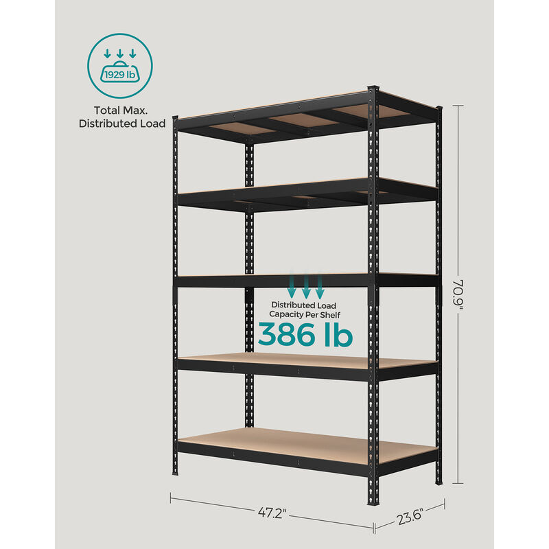5-Tier Storage Shelves – Adjustable and Durable Rack for Home and Office Organization