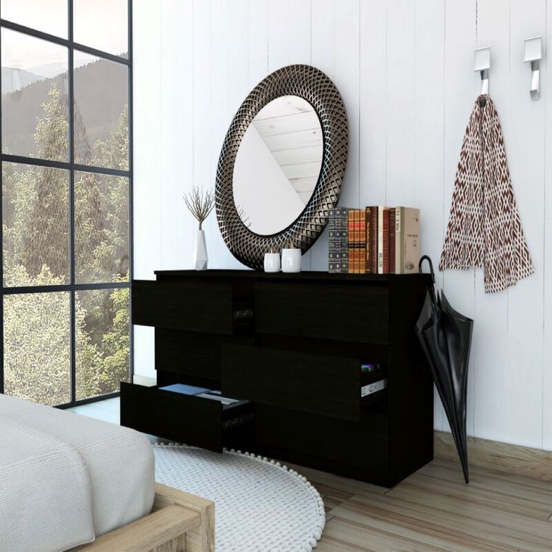 6 Drawer Double Dresser Tronx, Bedroom, Black