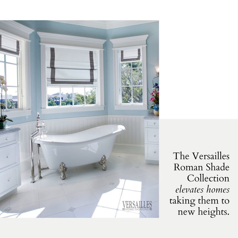 Versailles Valentina Cordless Roman Blackout Shades For Windows Insides/Outside Mount 27" x 63" Grey