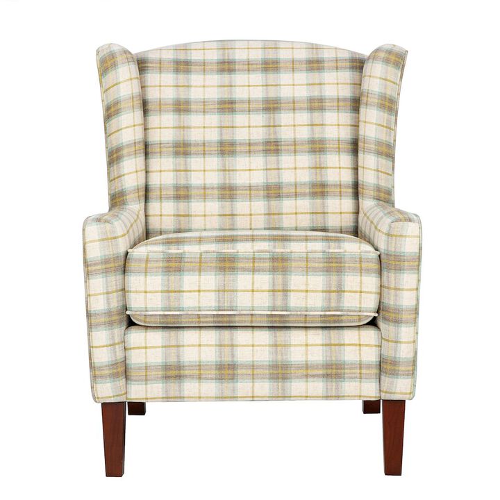 Jofran Thompson Traditional Vintage Classic Wingback Upholstered Accent Chair