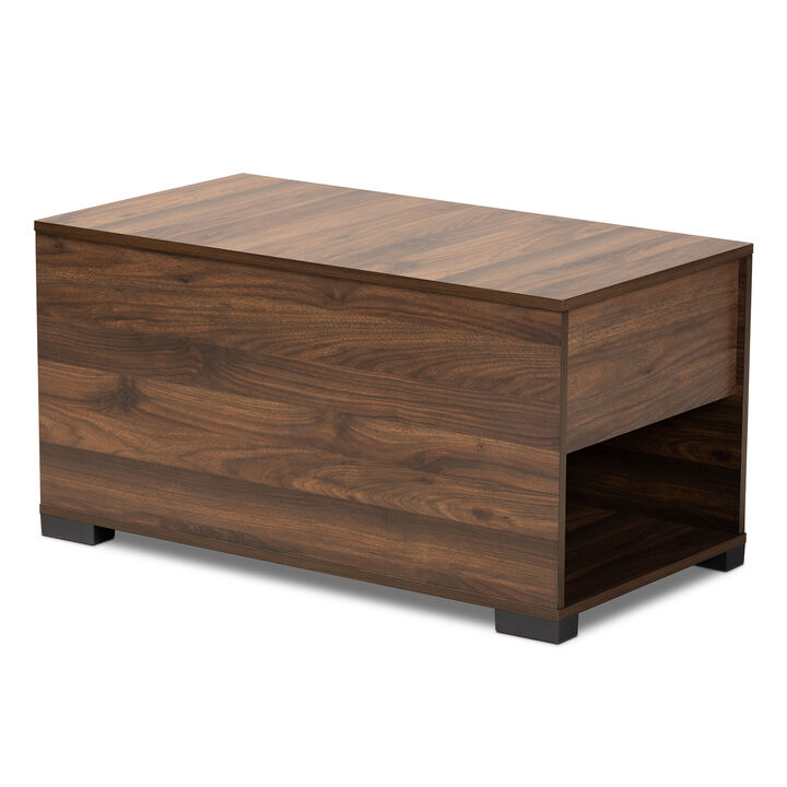 Baxton Studio Skylar Modern Walnut Brown Finished Cat Litter Box Cover House