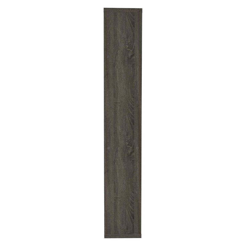 Sturdy Semi Backless Wooden Bookcase, Gray-Benzara