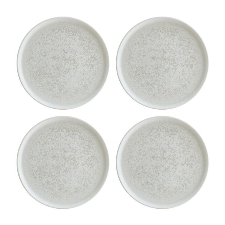 Luna dia.6.25" Round White Porcelain Plate (Set of 4)