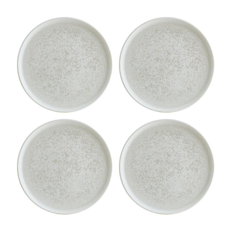 Luna dia.6.25" Round White Porcelain Plate (Set of 4)