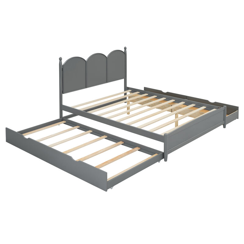 Merax Platform Bed with Drawers and Twin XL Trundle