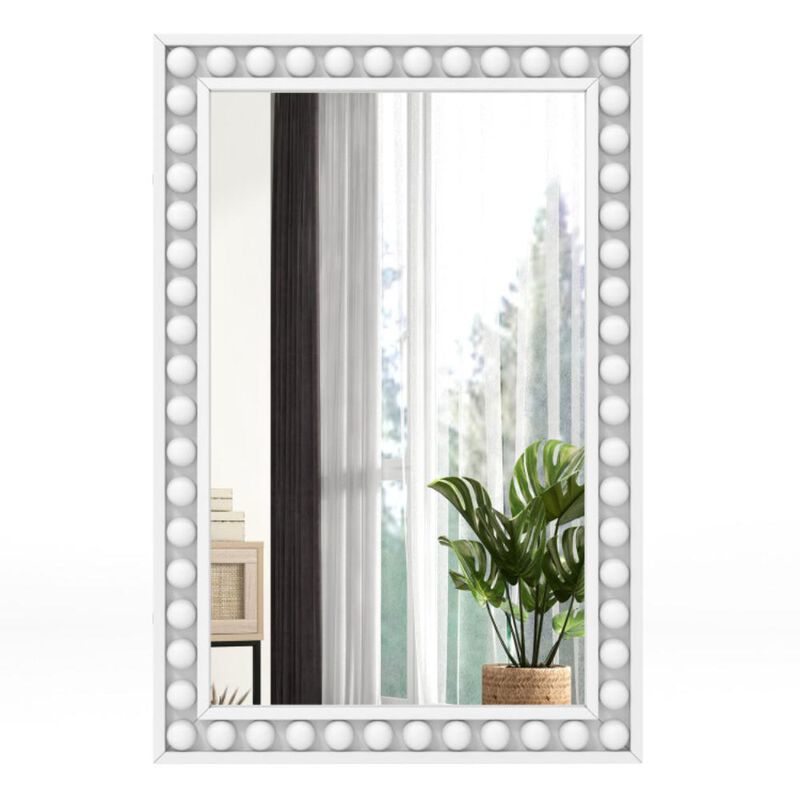 Hivvago 24 x 36 Inches Rustic Wall Mirror with Solid Wood Frame for Living Room  Bedroom