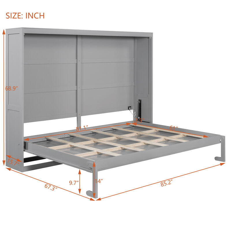 Merax Murphy Bed Wall Bed with LED Lights