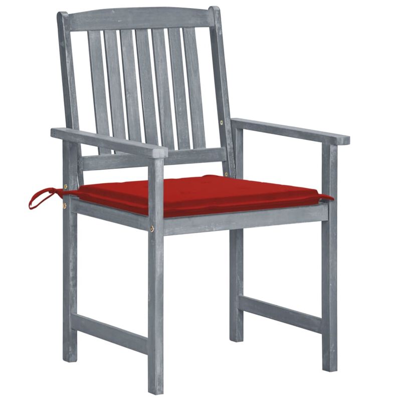 vidaXL Patio Chairs with Cushions 6 pcs Solid Acacia Wood Gray