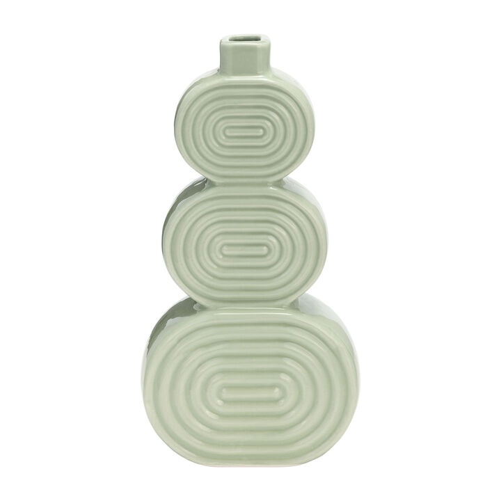 12" Ceramic Stack Circles Vase